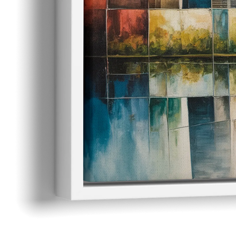 Chicago Retro Travel Poster - Close-Up White Frame Canvas