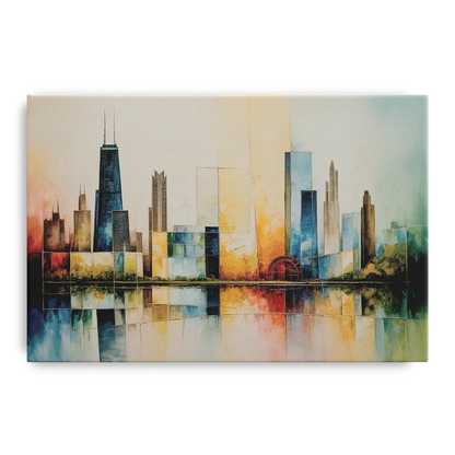 Chicago Retro Travel Poster Front - Canvas Wall Art