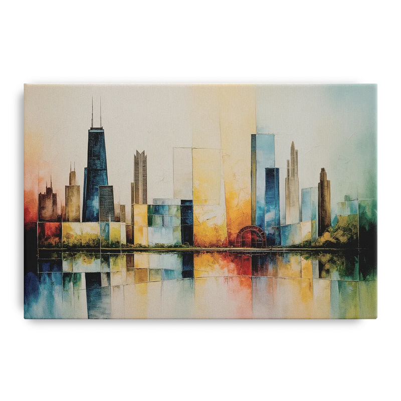 Chicago Retro Travel Poster Front - Canvas Wall Art