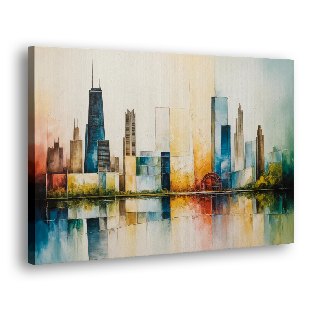 Chicago Retro Travel Poster - Canvas Print Art Sides