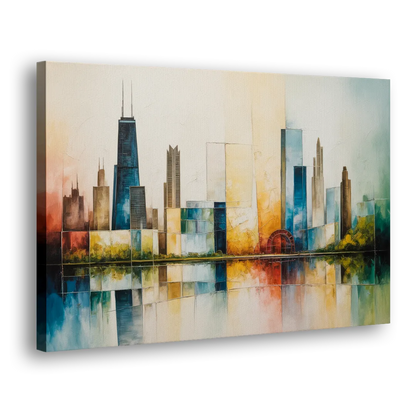 Chicago Retro Travel Poster - Canvas Print Art Sides