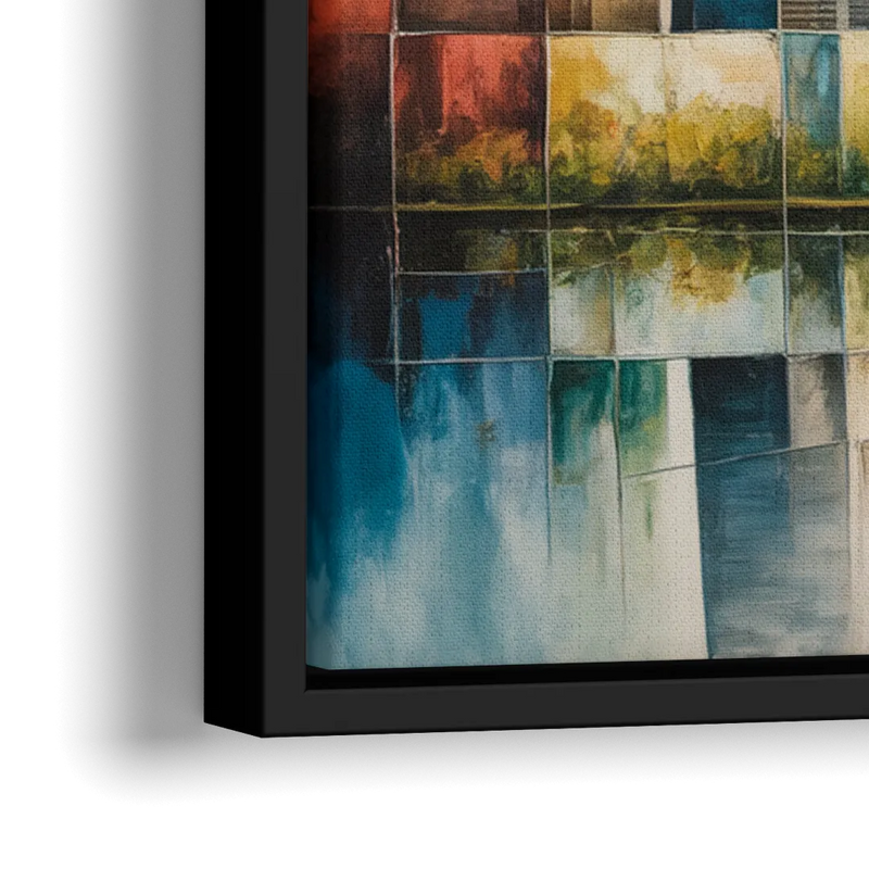 Chicago Retro Travel Poster - Close-Up Black Frame Canvas