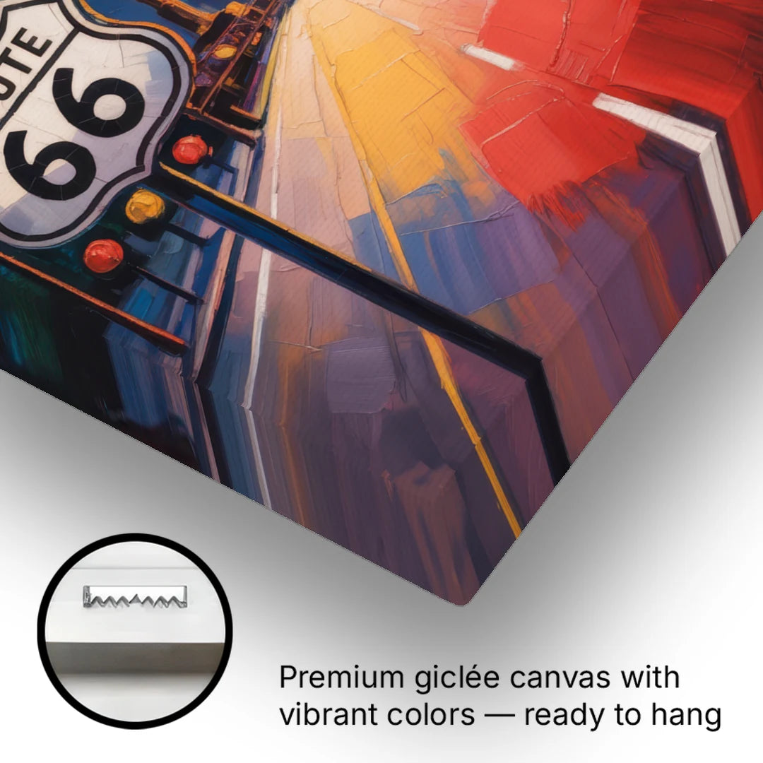Chicago Route 66 Begins Here - Canvas Wall Art - Gallery Wrap Corner