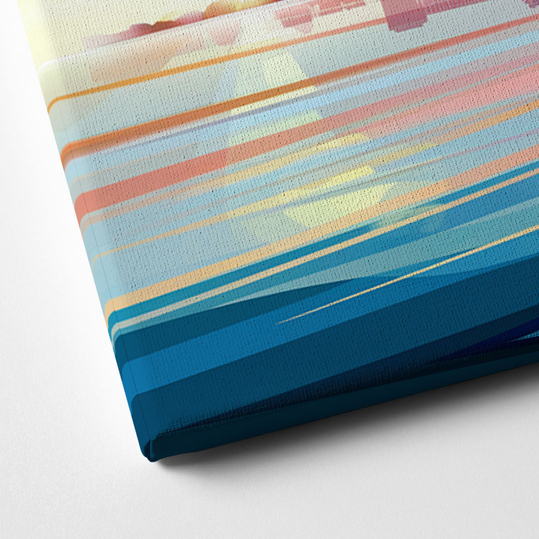 Chicago Skyline At Sunset Canvas Close Up