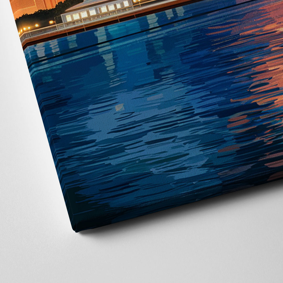 Chicago Skyline and Fireworks Canvas Close Up
