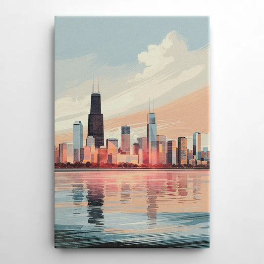 Chicago Skyline from Lake Michigan - Canvas Wall Art