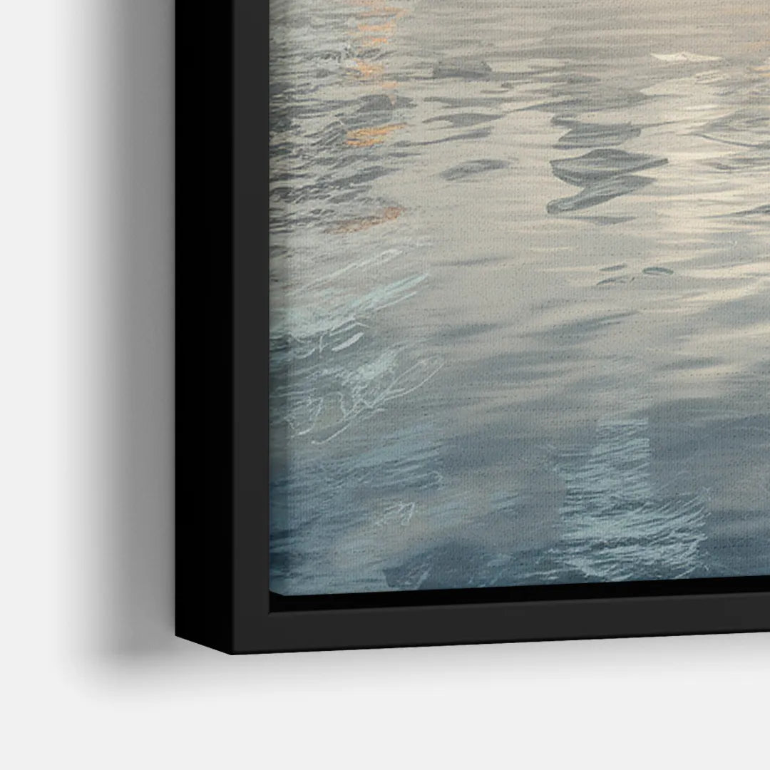 Chicago Skyline in Fog - Close-Up Black Frame Canvas
