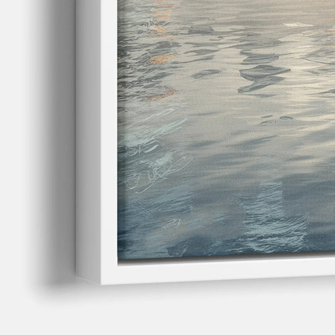 Chicago Skyline in Fog - Close-Up White Frame Canvas