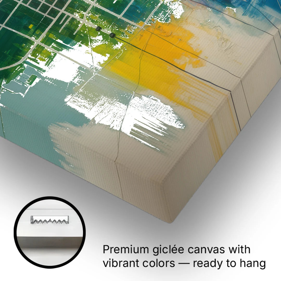 Chicago Street Names Typography - Canvas Wall Art - Gallery Wrap Corner