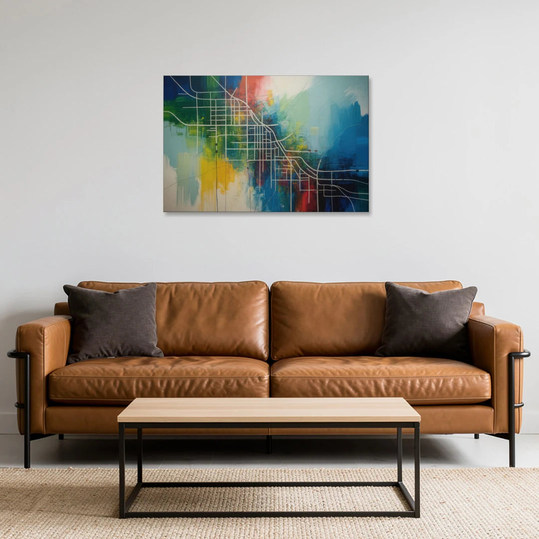 Chicago Street Names Typography - Canvas Wall Art - Sofa - 36x24