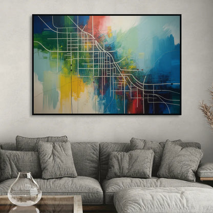 Chicago Street Names Typography Living Room - Black Canvas Wall Art