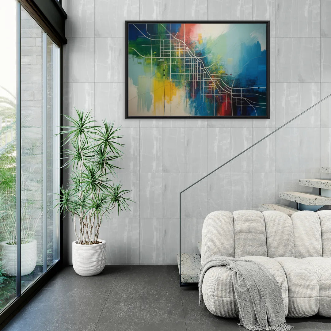 Chicago Street Names Typography - Living Room Black Frame Canvas