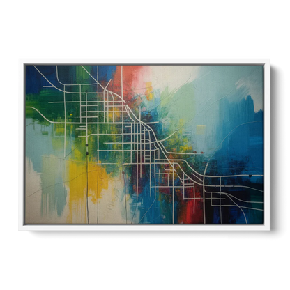 Chicago Street Names Typography - White Frame Canvas