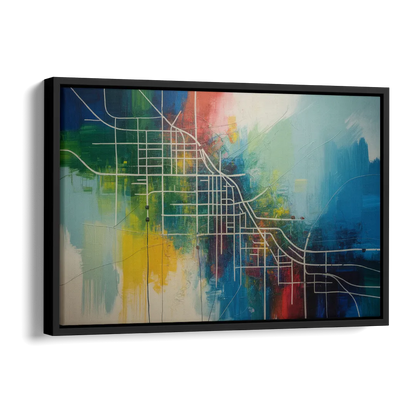 Chicago Street Names Typography Side - Black Canvas Wall Art