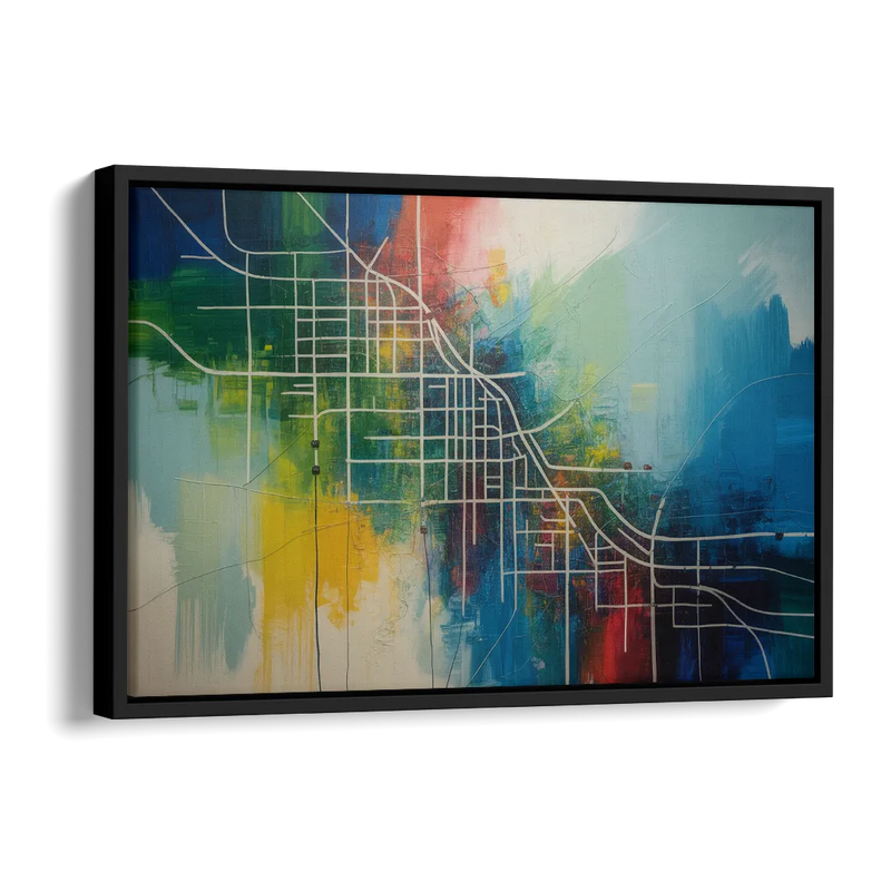 Chicago Street Names Typography Side - Black Canvas Wall Art