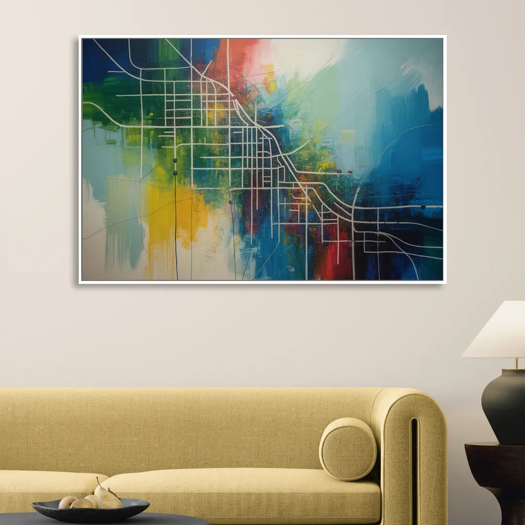 Chicago Street Names Typography Living Room - White Canvas Wall Art