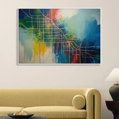 Chicago Street Names Typography Living Room - White Canvas Wall Art