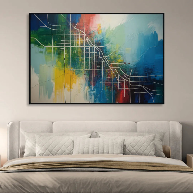 Chicago Street Names Typography Sitting Room - Black Canvas Wall Art