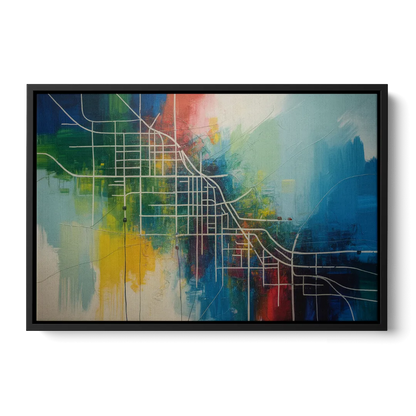 Chicago Street Names Typography - Black Frame Canvas