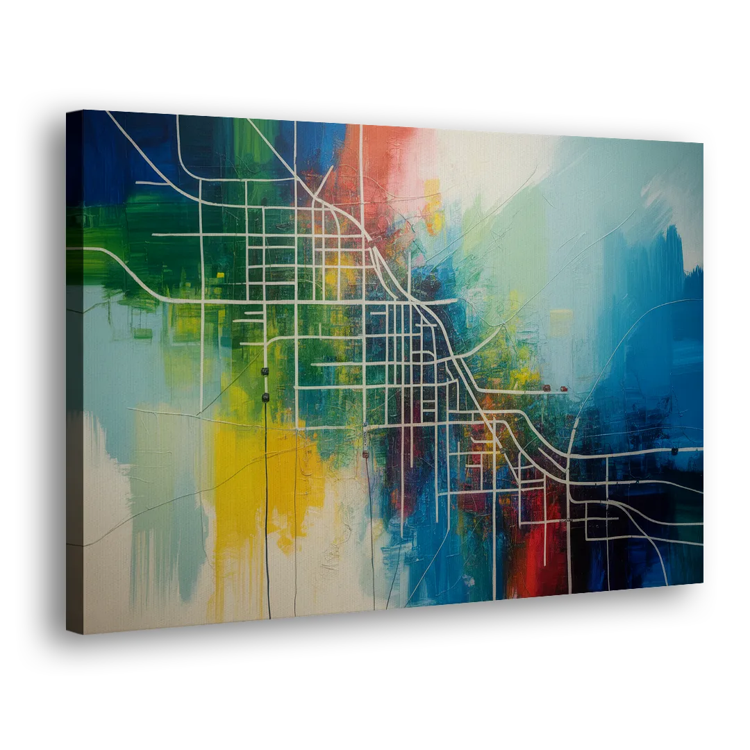 Chicago Street Names Typography Side - Canvas Wall Art