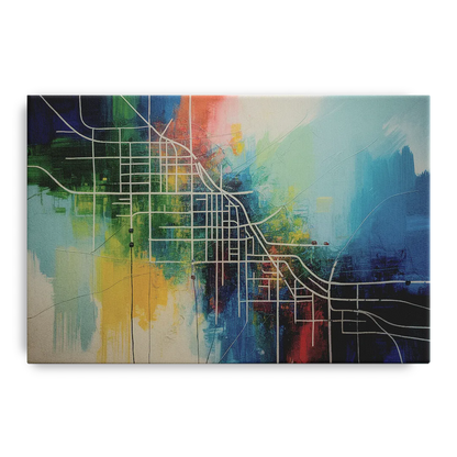 Chicago Street Names Typography Front - Canvas Wall Art