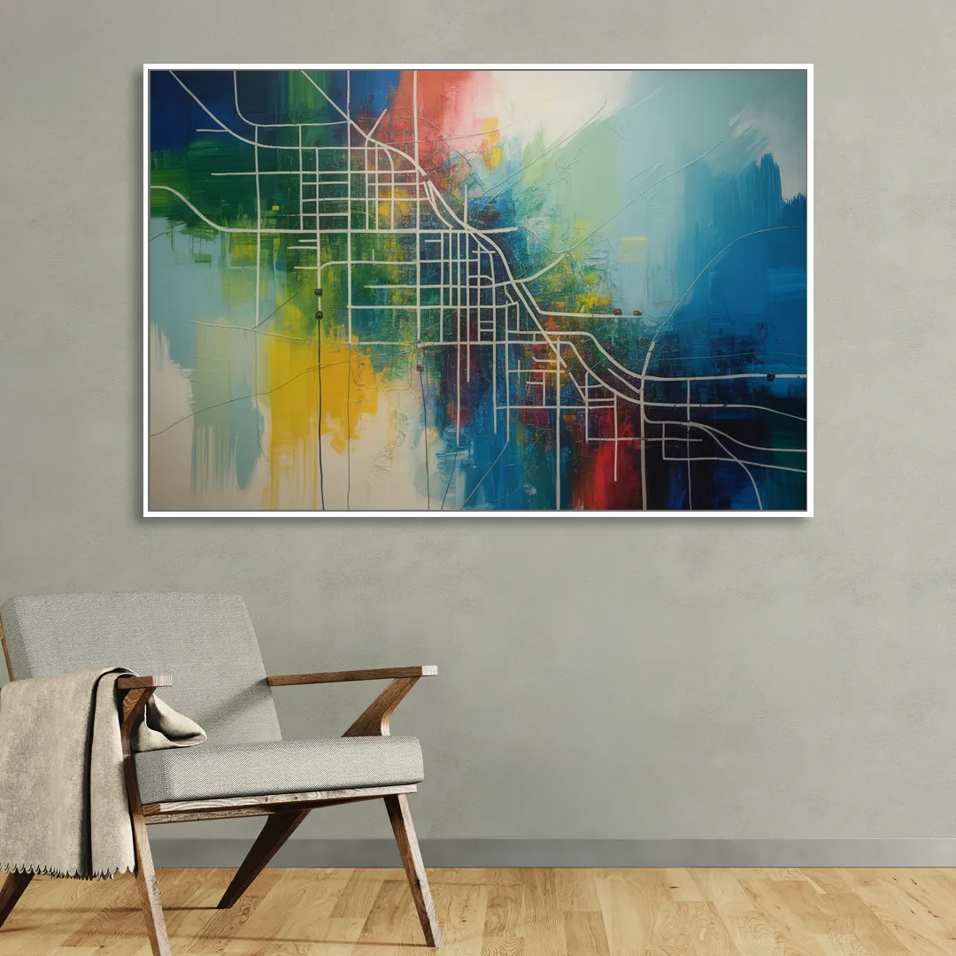 Chicago Street Names Typography Sitting Room - White Canvas Wall Art