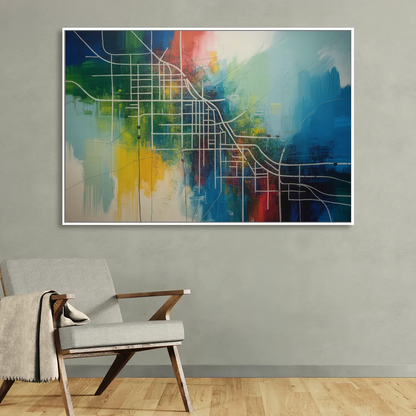 Chicago Street Names Typography Sitting Room - White Canvas Wall Art