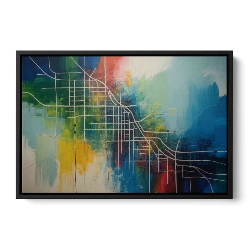 Chicago Street Names Typography Front - Black Canvas Wall Art