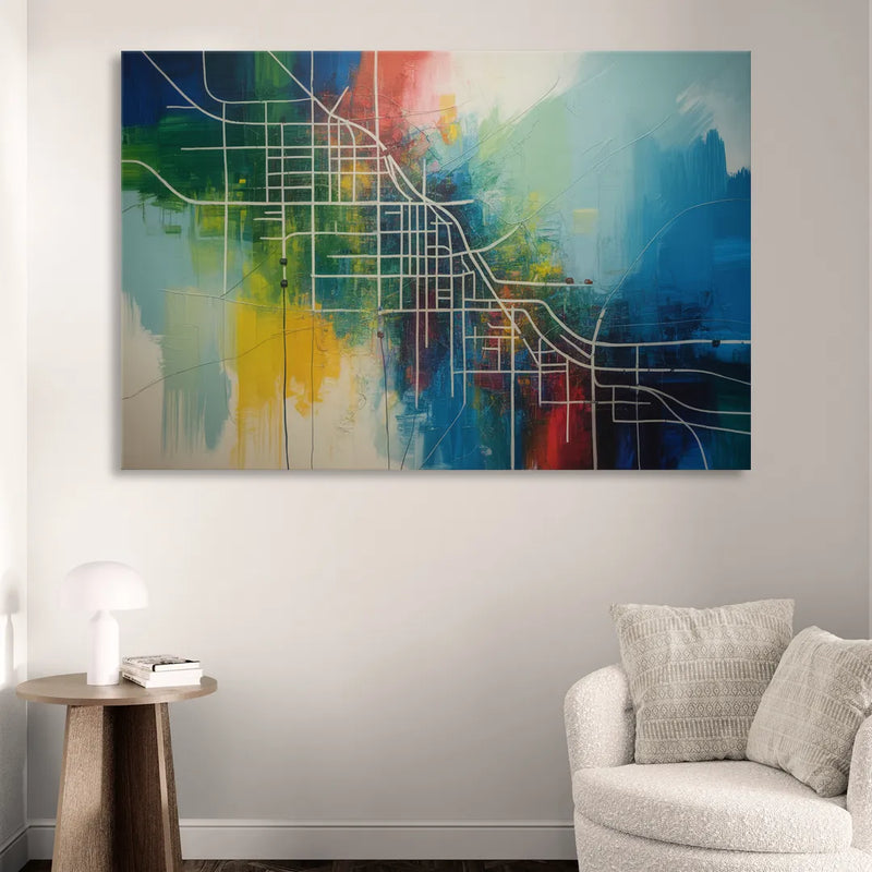 Chicago Street Names Typography Sitting Room - Canvas Wall Art