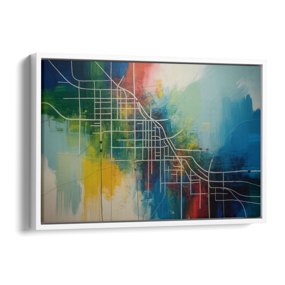 Chicago Street Names Typography Side - White Canvas Wall Art