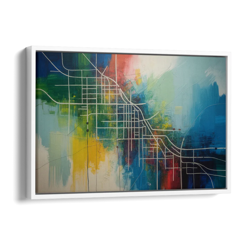 Chicago Street Names Typography Side - White Canvas Wall Art