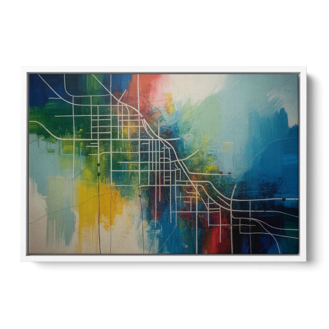 Chicago Street Names Typography Front - White Canvas Wall Art