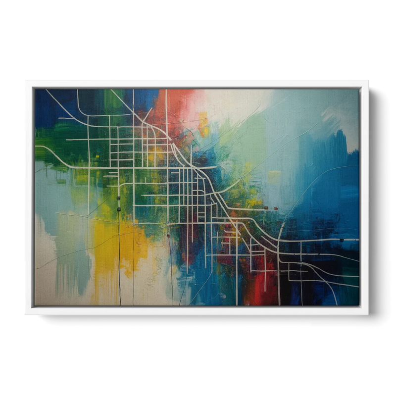 Chicago Street Names Typography Front - White Canvas Wall Art