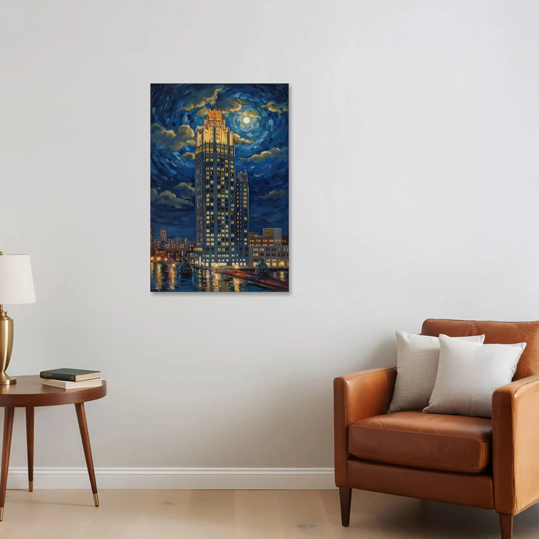Chicago Tribune Tower Gothic Majesty - Canvas Wall Art - Sofa - 24x36