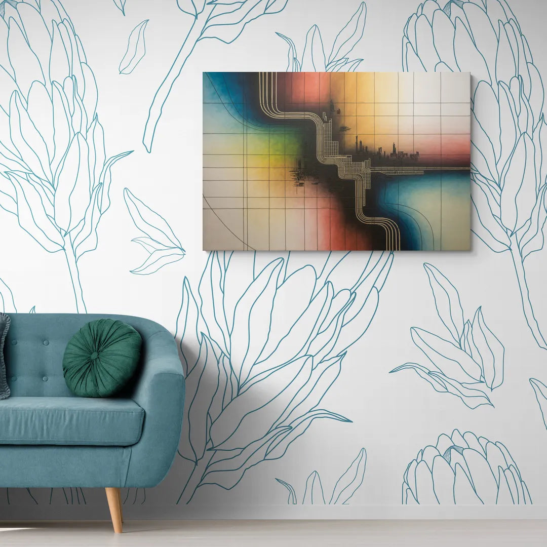 Chicago Vintage Transit Map - Canvas Wall Art Living Room