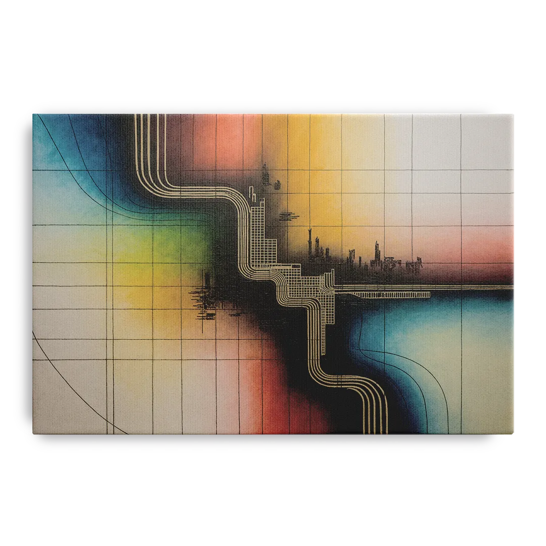 Chicago Vintage Transit Map Front - Canvas Wall Art