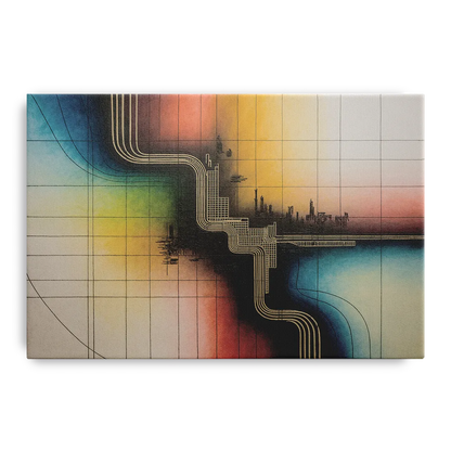 Chicago Vintage Transit Map Front - Canvas Wall Art