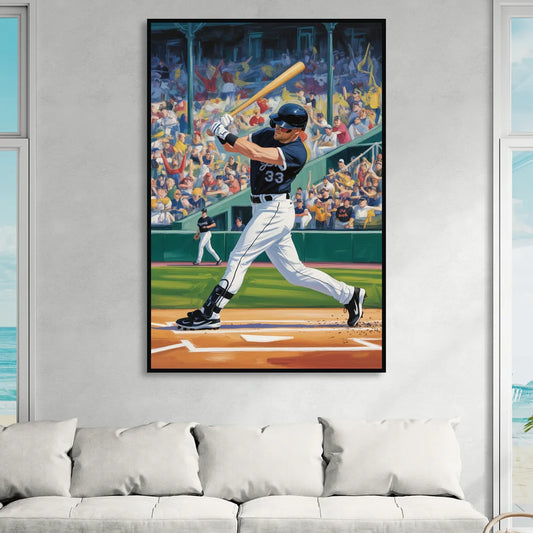 Chicago White Sox Grand Slam Living Room - Black Canvas Wall Art