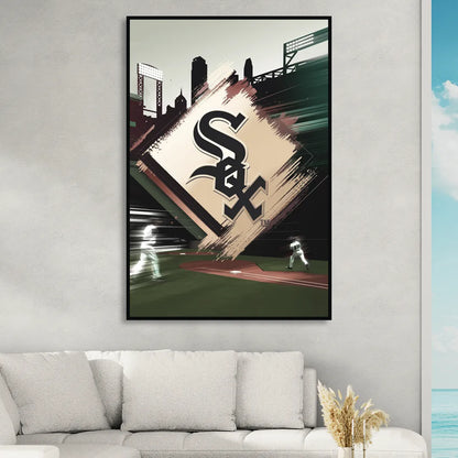 Chicago White Sox Legacy Sitting Room - Black Canvas Wall Art