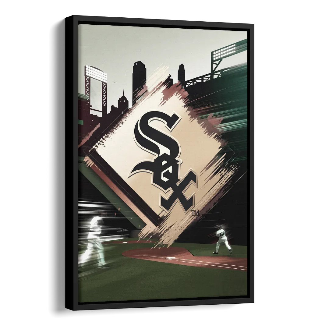 Chicago White Sox Legacy Side - Black Canvas Wall Art