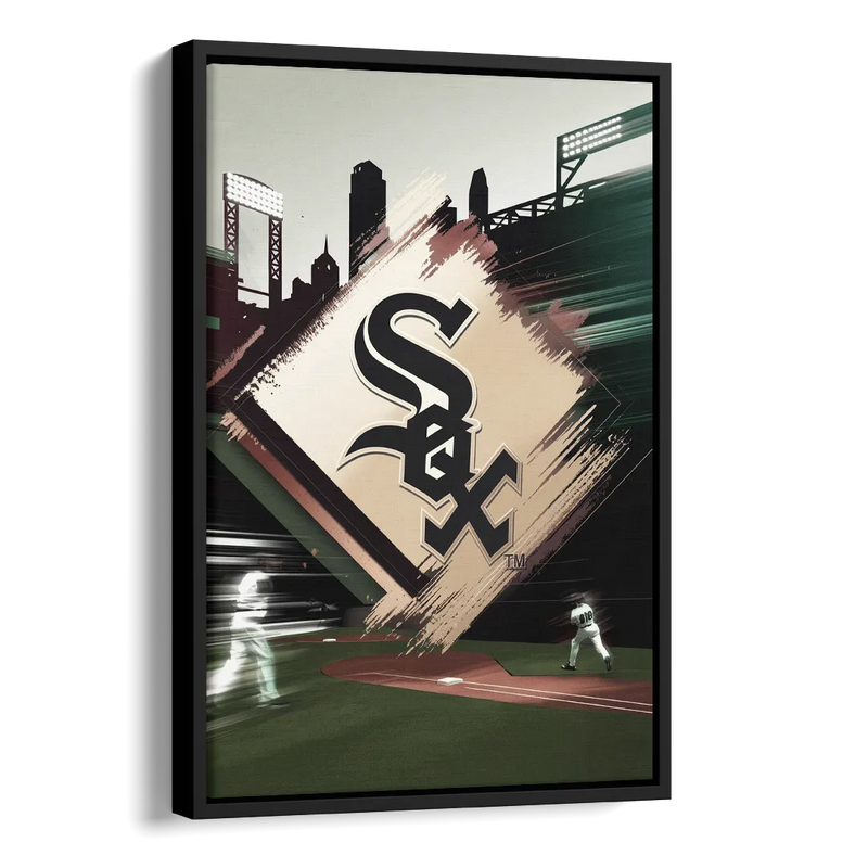 Chicago White Sox Legacy Side - Black Canvas Wall Art