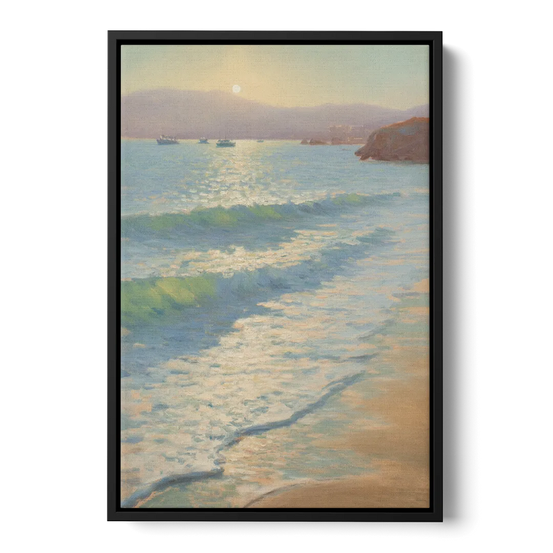 Chileno Bay Waters Front - Black Canvas Wall Art