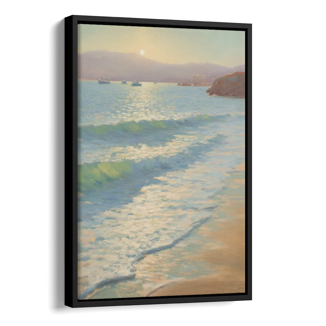 Chileno Bay Waters Side - Black Canvas Wall Art