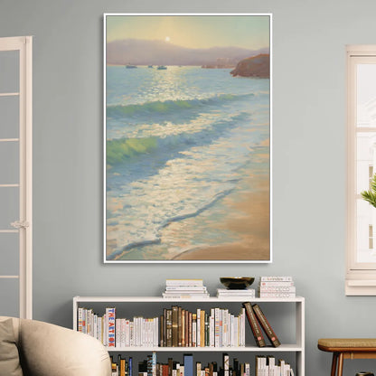 Chileno Bay Waters Sitting Room - White Canvas Wall Art