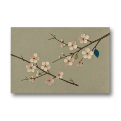 Chinoiserie Wall Art of Crossing Plum Blossom Branches - Canvas Wall Art - Front