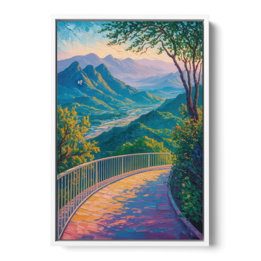 Chipinque Overlook - White Framed Canvas Wall Art - Front
