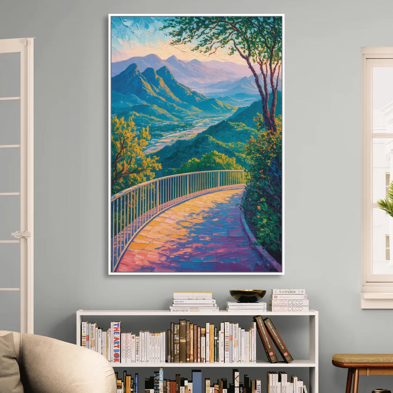 Chipinque Overlook Living Room - White Canvas Wall Art