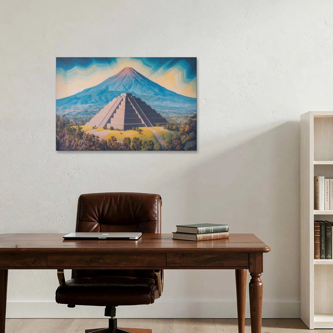 Cholula Pyramid View - Canvas Wall Art - Office - 36x24