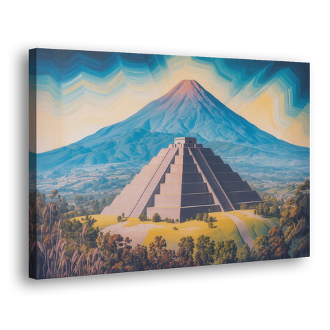 Cholula Pyramid View - Canvas Wall Art - Side