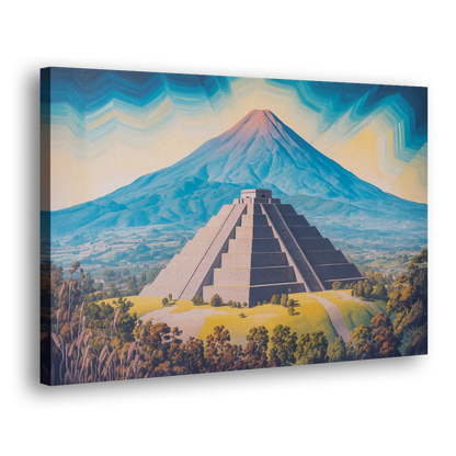 Cholula Pyramid View Side - Canvas Wall Art